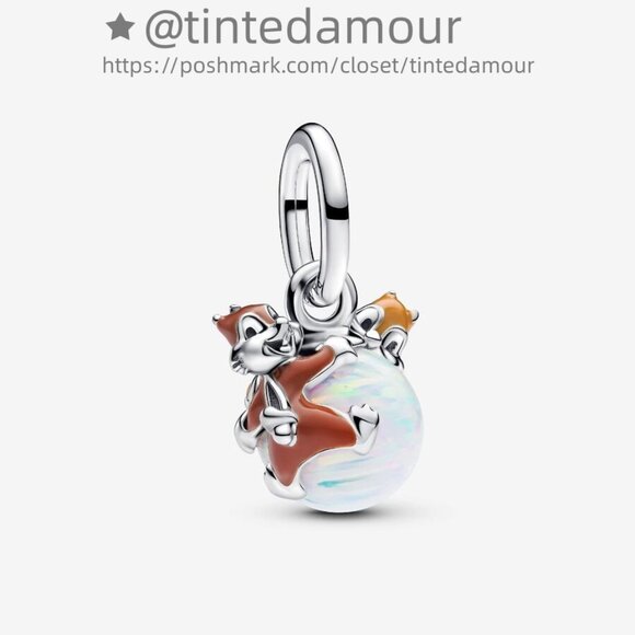 Pandora Disney Chip & Dale Bauble Dangle Charm - Picture 1 of 2